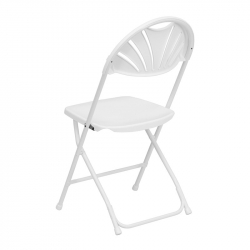 White/Chrome Fan Backed Chairs